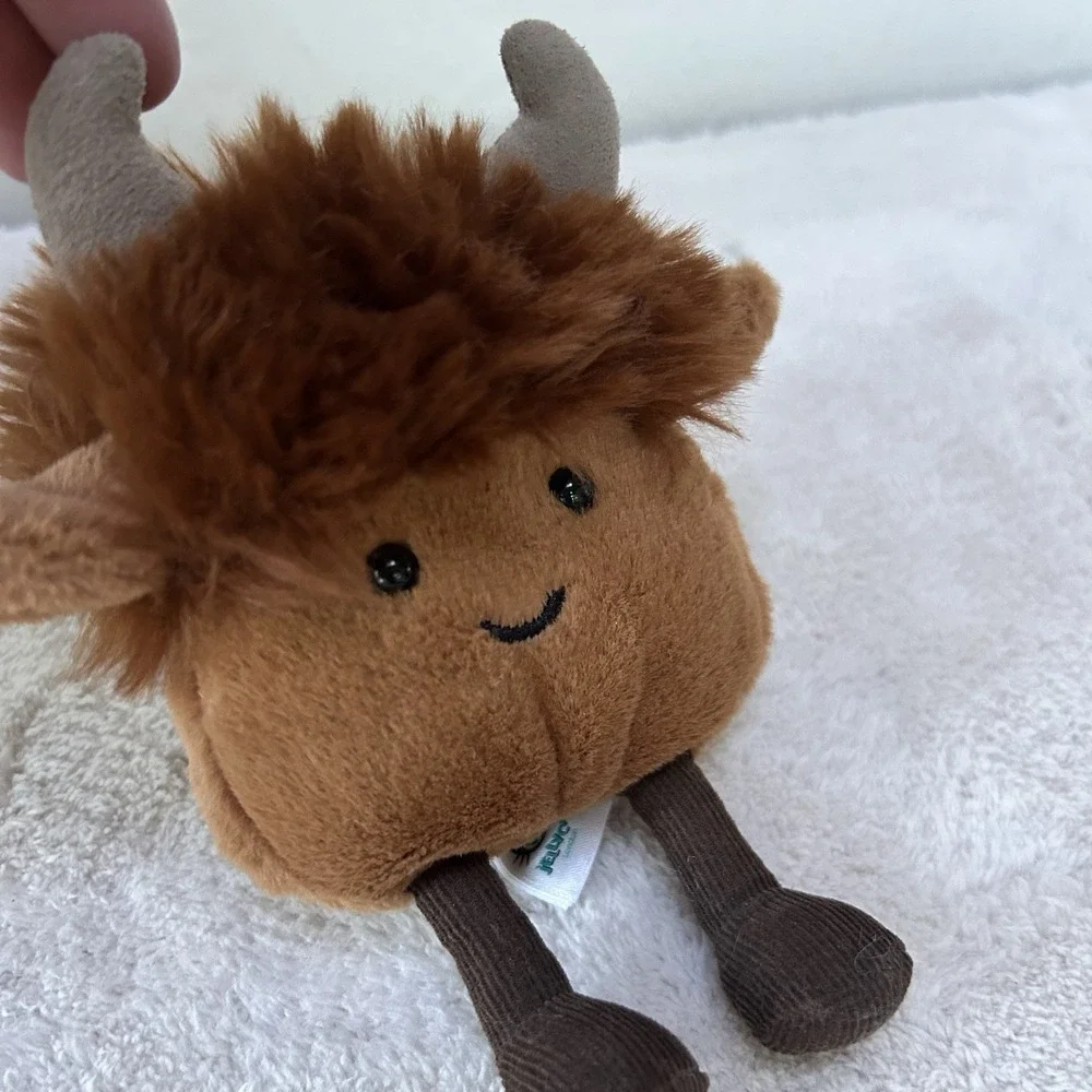 AUTHENTIC Jellycat AMUSEABEAN HIGHLAND COW-NWOT Retired HTF